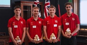 Young Socceroos Celebrate AFC Victory At Parliament House