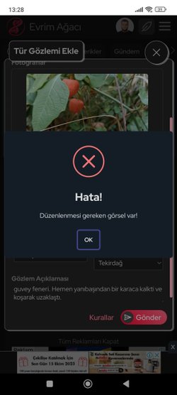 Tür eklerken "Düzenlenmesi gereken görsel var!" hatası alıyorum, ne yapmalıyım?