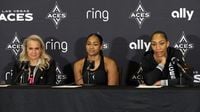 Becky Hammon, Deja Kelly and A'ja Wilson answer media questions after win over Mercury
