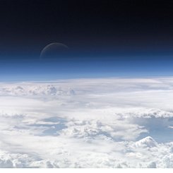 A Blue Crescent Moon from Space