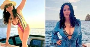 Salma Hayek Stuns In Beachside Photos As She Turns 58