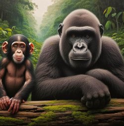 Goriller ve şempanzeler arasındaki genetik benzerlik oranı kaçtir? Goriller ve şempanzelerin evrimsel geçmişini açıklayabilir misiniz?