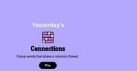 Yesterday's Connections Answers for Saturday, August 30