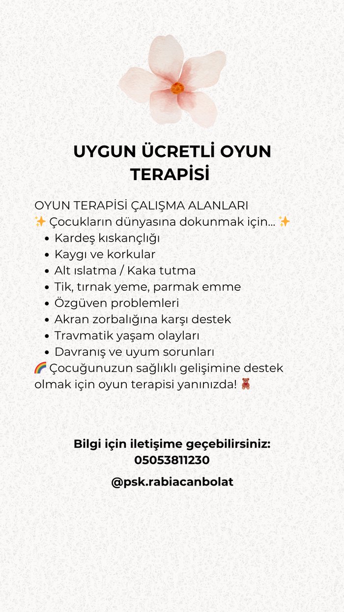 Uygun Ücretli Çocuk ve Ergen Terapisi - Psk. Rabia Canbolat