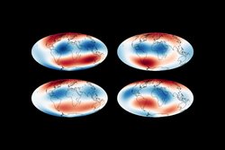 Dünya’nın Manyetik Alanını Derinlerdeki Dev Sıcak Kaya “Blob”ları Şekillendiriyor.