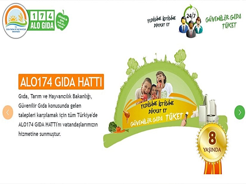 ALO 174 Gıda Hattı'nın bir ilanı...