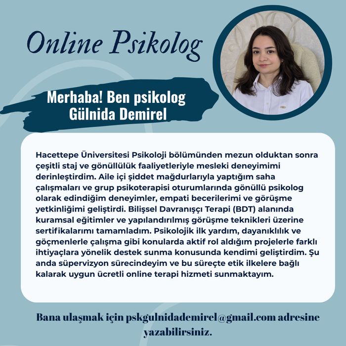 Uygun Ücretli Online Psikolog - Psk. Gülnida Demirel