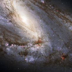 Unusual Spiral Galaxy M66 from Hubble