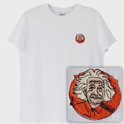 Albert Einstein T-Shirt (Nakış, %100 Pamuk)