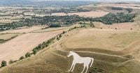 White horse landmark to be examined for damage after red cross pinned to it