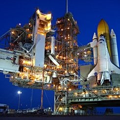 A Space Shuttle Before Dawn