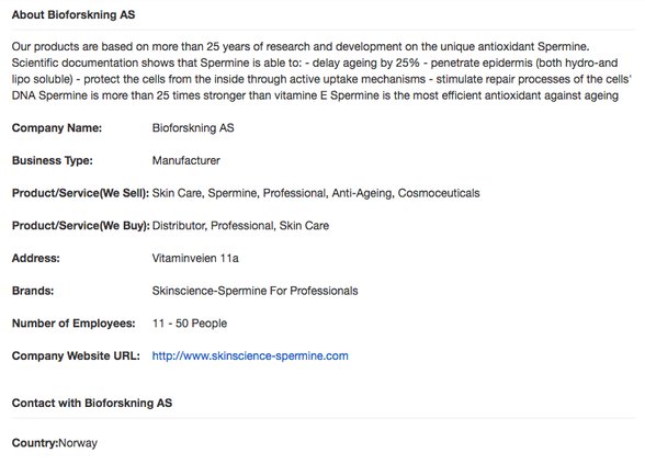 Bioforskning firmasının künyesi