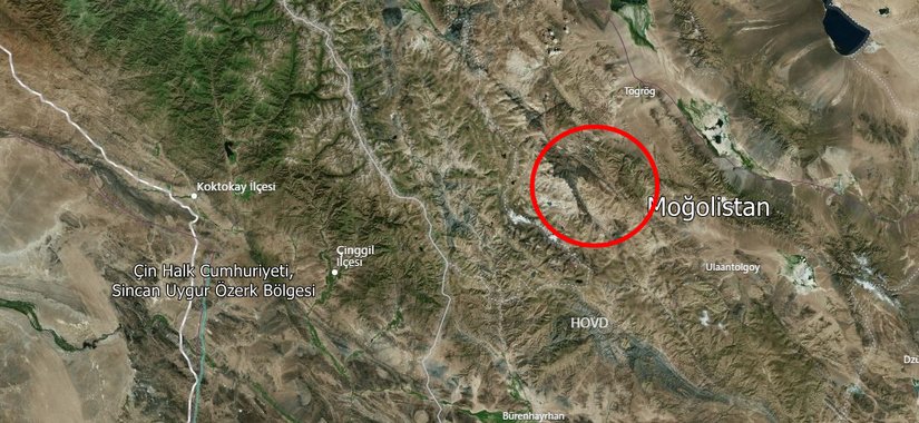 Moğolistan Hovd Bölgesinde kırmızı daire içeresindeki alanda vakalar tespit edildi.
