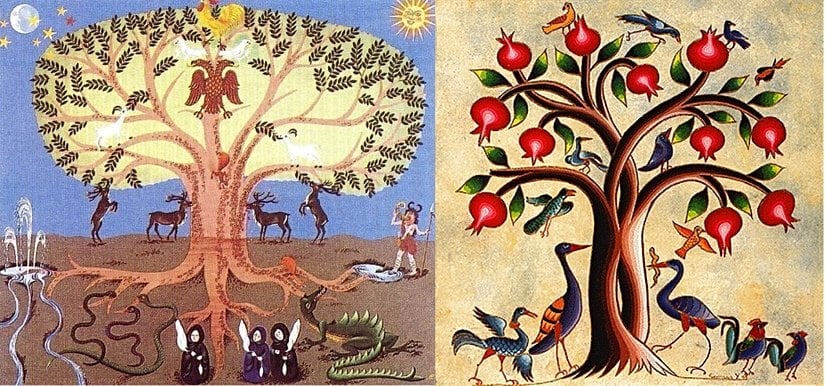 Nardugan Bayramının En Önemli Motiflerinden Olan Akça Ağaç Minyatürü