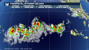 Tropical Storm Gilma Strengthens Off Baja California