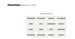 NYT Connections Puzzle Answers For February 13, 2025