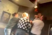 Two injured as chunks of ceiling fall on British Toby Carvery diners - VIDEO