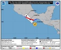 Hurricane Erick timeline as 