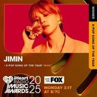 BTSジミン、「iHeartRadio Music Awards 2025」でK-POP SONG OF THE YEAR受賞