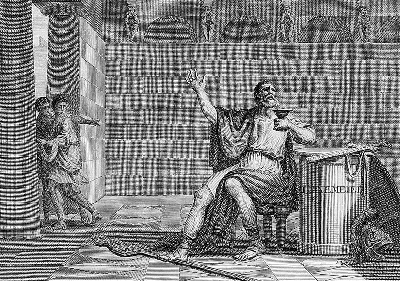 Hannibal’ın ölümü, 1799.Çizim: Silvestre David Mirys (1742-1810)