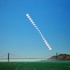 A Partial Eclipse Over the Golden Gate Bridge