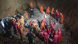 Rescue Teams Search For Missing Workers After Shenzhen Construction Collapse