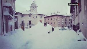 Winter Storm Brings Snow And Rain Across Italy