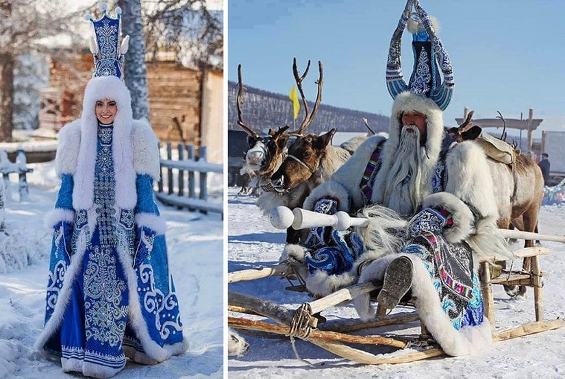 Nardugan Bayramının Figürlerinden Olan "Ayaz Ata" yı anmak için giyinmiş Türkler